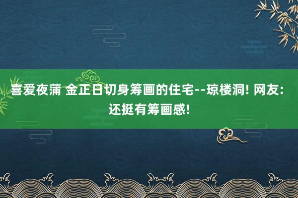 喜爱夜蒲 金正日切身筹画的住宅--琼楼洞! 网友: 还挺有筹画感!